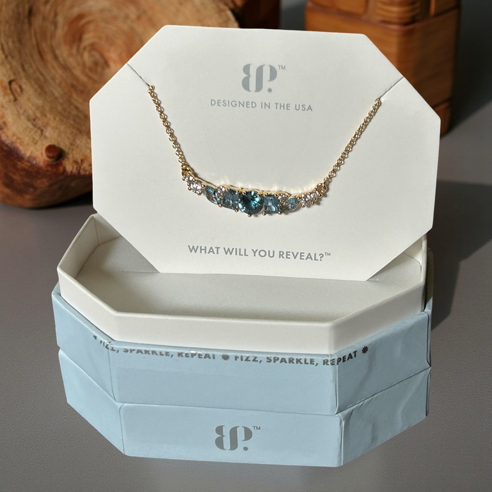 Bomb Party Gold and Blue Necklace